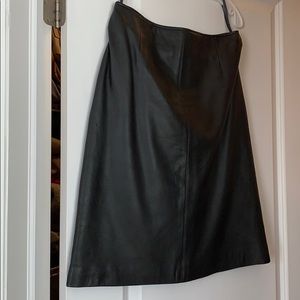 Black leather skirt